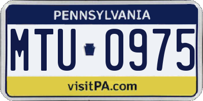 PA license plate MTU0975