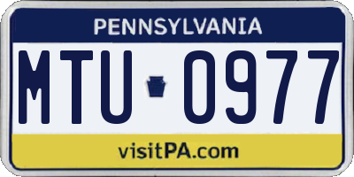 PA license plate MTU0977