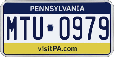 PA license plate MTU0979