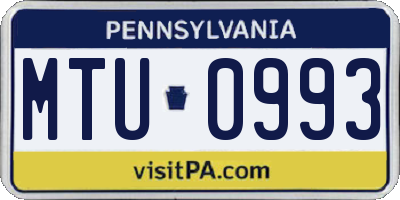 PA license plate MTU0993