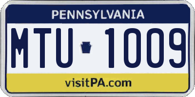 PA license plate MTU1009