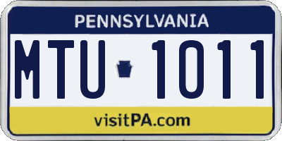 PA license plate MTU1011