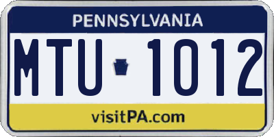 PA license plate MTU1012