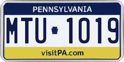 PA license plate MTU1019
