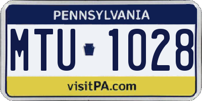 PA license plate MTU1028