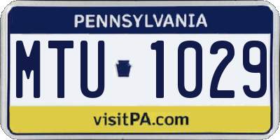 PA license plate MTU1029