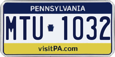 PA license plate MTU1032