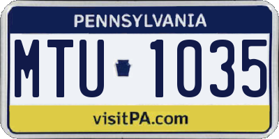 PA license plate MTU1035