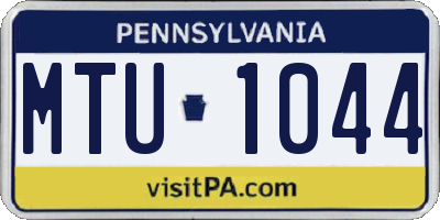 PA license plate MTU1044