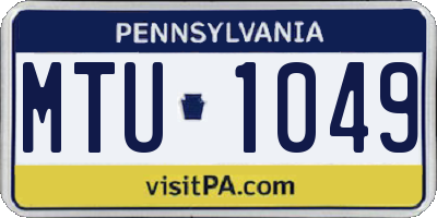PA license plate MTU1049