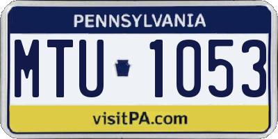 PA license plate MTU1053