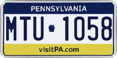 PA license plate MTU1058
