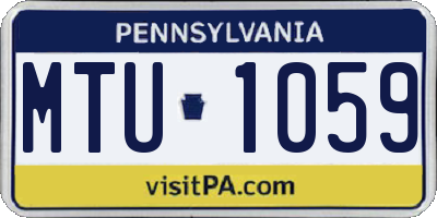PA license plate MTU1059