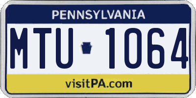 PA license plate MTU1064