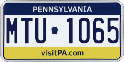 PA license plate MTU1065