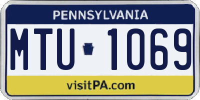 PA license plate MTU1069