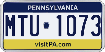 PA license plate MTU1073