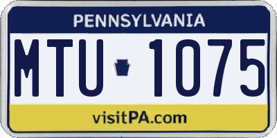 PA license plate MTU1075
