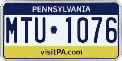 PA license plate MTU1076