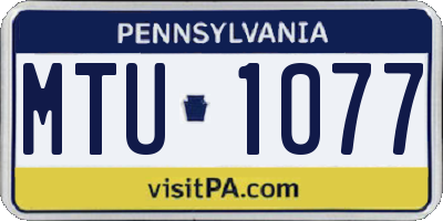 PA license plate MTU1077
