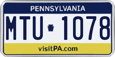PA license plate MTU1078