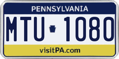 PA license plate MTU1080
