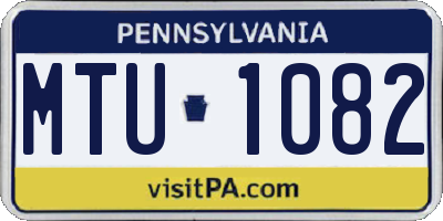 PA license plate MTU1082