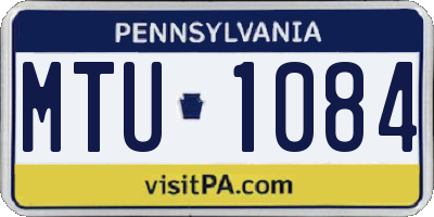 PA license plate MTU1084