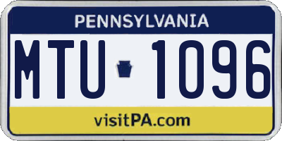 PA license plate MTU1096
