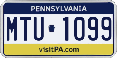 PA license plate MTU1099