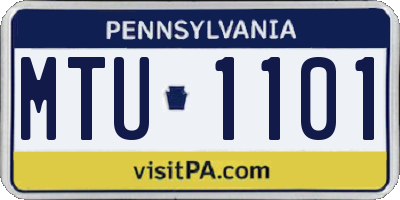 PA license plate MTU1101