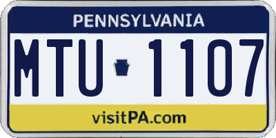 PA license plate MTU1107