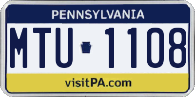 PA license plate MTU1108