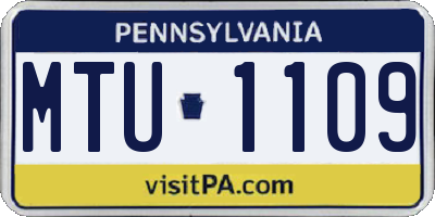 PA license plate MTU1109