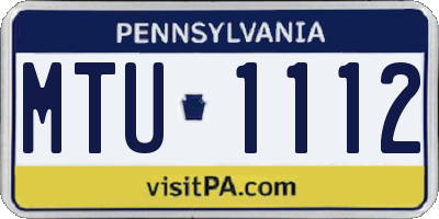 PA license plate MTU1112