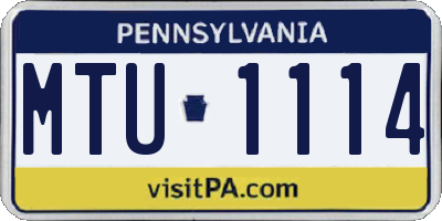 PA license plate MTU1114