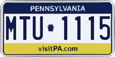 PA license plate MTU1115