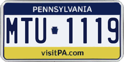 PA license plate MTU1119