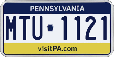 PA license plate MTU1121