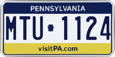 PA license plate MTU1124
