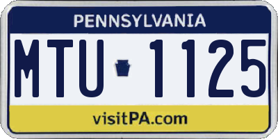 PA license plate MTU1125