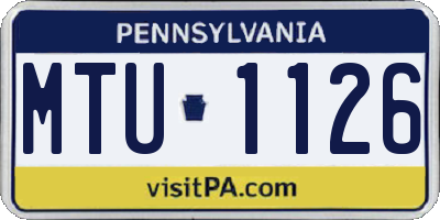 PA license plate MTU1126