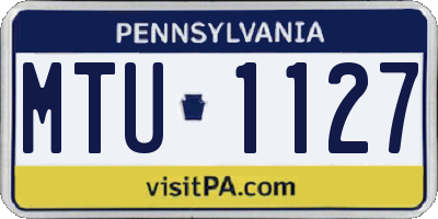 PA license plate MTU1127