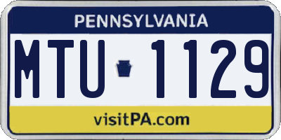 PA license plate MTU1129