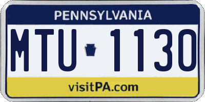 PA license plate MTU1130