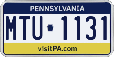 PA license plate MTU1131
