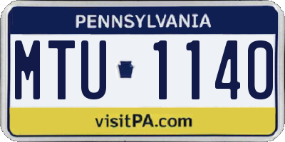 PA license plate MTU1140