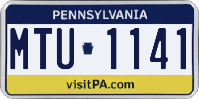 PA license plate MTU1141