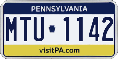 PA license plate MTU1142