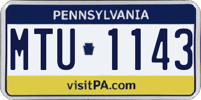 PA license plate MTU1143